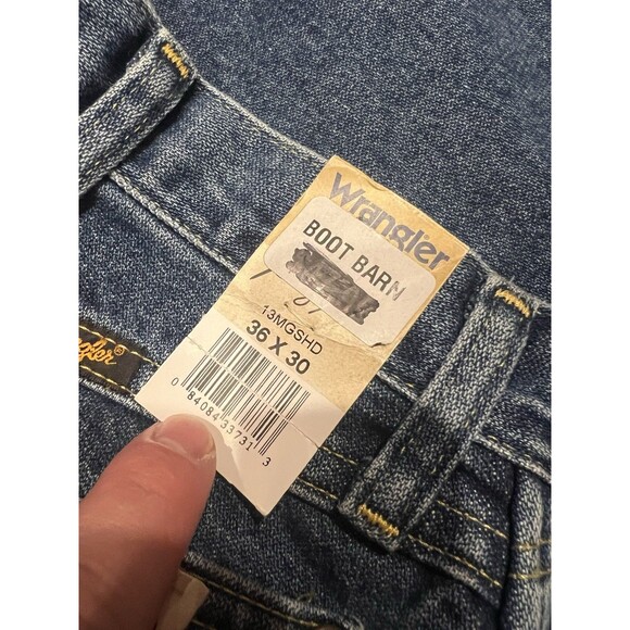 Wrangler Jeans Mens 36x30 George Straight Blue Premium Denim Cowboy Cut Reg Fit - Picture 4 of 8